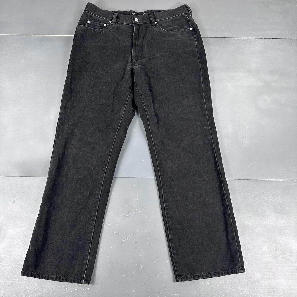 Indigo Palms Jeans Mens 35x32 Black Velvet Feel All Cotton Straight Classic Fit